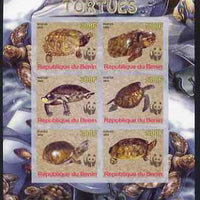 Benin 2008 WWF - Tortoises imperf sheetlet containing 6 values, unmounted mint