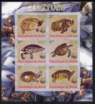 Benin 2008 WWF - Tortoises imperf sheetlet containing 6 values, unmounted mint