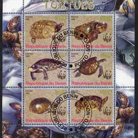 Benin 2008 WWF - Tortoises perf sheetlet containing 6 values, fine cto used