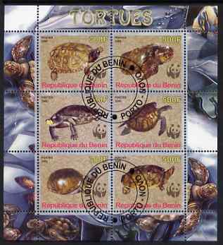 Benin 2008 WWF - Tortoises perf sheetlet containing 6 values, fine cto used