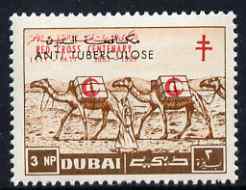 Dubai 1964 Anti-Tuberculosis Campaign overprint on Red Cross 3np Camel Train, unmounted mint, unissued (see note after SG104) blocks available