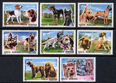 Rumania 1990 Dogs set of 8, Mi 4603-10