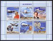 St Thomas & Prince Islands 2008 Airbus perf sheetlet containing 6 values unmounted mint