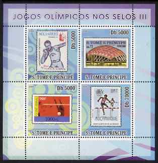 St Thomas & Prince Islands 2008 Olympic Games on Stamps #3 perf sheetlet containing 4 values unmounted mint