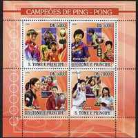 St Thomas & Prince Islands 2008 Table Tennis Champions #1 (red border) perf sheetlet containing 4 values unmounted mint