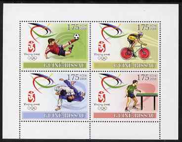 Guinea - Bissau 2008 Beijing Olympic Games perf sheetlet containing 4 values unmounted mint