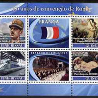 Guinea - Bissau 2008 Europa - 50 Years of Treaty of Rome - France perf sheetlet containing 4 values & 2 labels unmounted mint