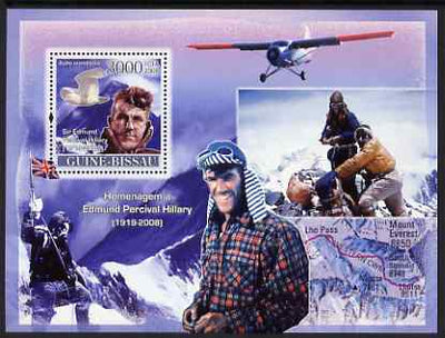 Guinea - Bissau 2008 Tribute to Edmund Hillary (mountaineer) perf souvenir sheet unmounted mint