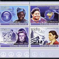 Guinea - Bissau 2008 Female Heroes of Peace - Nobel Prize Winners #1 perf sheetlet containing 4 values unmounted mint