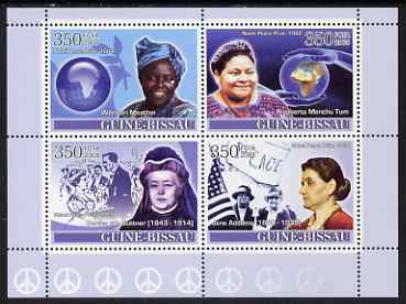 Guinea - Bissau 2008 Female Heroes of Peace - Nobel Prize Winners #1 perf sheetlet containing 4 values unmounted mint