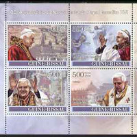 Guinea - Bissau 2008 Pope Benedict's 80th Birthday perf sheetlet containing 4 values unmounted mint