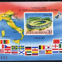 Rumania 1990 Football World Cup #2 imperf m/sheet unmounted mint, Mi BL 262