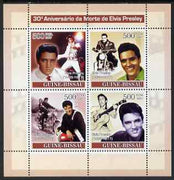 Guinea - Bissau 2007 30th Death Anniversary of Elvis Presley perf sheetlet containing 4 values unmounted mint
