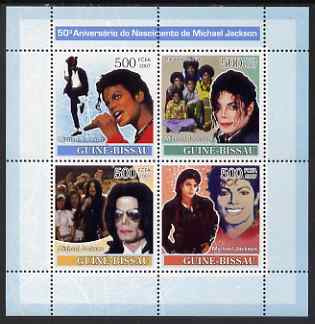 Guinea - Bissau 2007 Michael Jackson perf sheetlet containing 4 values unmounted mint