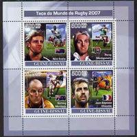 Guinea - Bissau 2007 Rugby World Cup perf sheetlet containing 4 values unmounted mint
