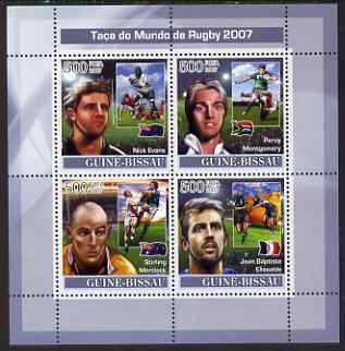 Guinea - Bissau 2007 Rugby World Cup perf sheetlet containing 4 values unmounted mint
