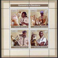 Guinea - Bissau 2007 Centenary of Scouting & Cats perf sheetlet containing 4 values unmounted mint
