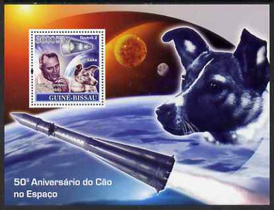 Guinea - Bissau 2007 Space Dogs - Sputnik 2 perf souvenir sheet unmounted mint