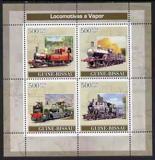 Guinea - Bissau 2007 Stean Engines perf sheetlet containing 4 values unmounted mint