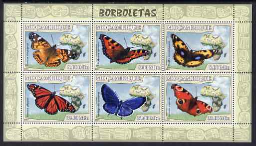 Mozambique 2007 Butterflies perf sheetlet containing 6 values unmounted mint Yv 2354-59
