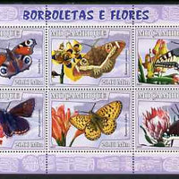 Mozambique 2007 Butterflies & Flowers perf sheetlet containing 6 values unmounted mint Yv 2360-65