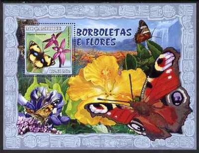 Mozambique 2007 Butterflies & Flowers perf souvenir sheet unmounted mint Yv 155