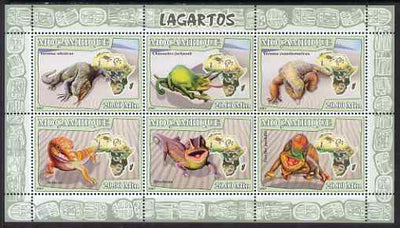 Mozambique 2007 Lizards perf sheetlet containing 6 values unmounted mint Yv 2426-31