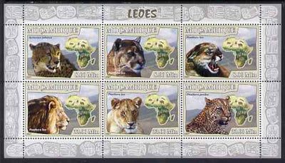 Mozambique 2007 Lions perf sheetlet containing 6 values unmounted mint Yv 2432-37