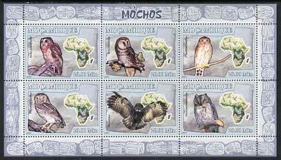 Mozambique 2007 Owls perf sheetlet containing 6 values unmounted mint Yv 2456-61