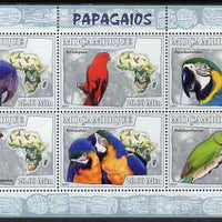 Mozambique 2007 Parrots perf sheetlet containing 6 values unmounted mint Yv 2468-73