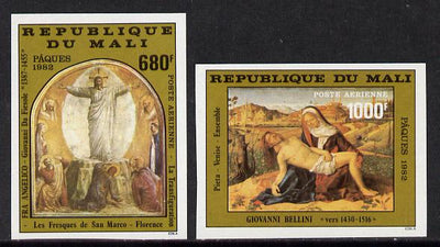 Mali 1982 Easter imperf set of 2 from limited printing (as SG 921-2)