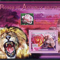Guinea - Conakry 2007 Roses & Wild Animals perf souvenir sheet #1 unmounted mint Yv 534