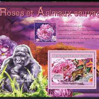Guinea - Conakry 2007 Roses & Wild Animals perf souvenir sheet #3 unmounted mint Yv 536