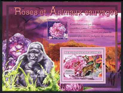 Guinea - Conakry 2007 Roses & Wild Animals perf souvenir sheet #3 unmounted mint Yv 536
