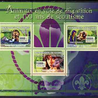 Guinea - Conakry 2007 Endangered Animals & Scouts perf sheetlet containing 3 values unmounted mint Yv 2966-68