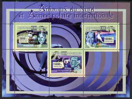 Guinea - Conakry 2007 International Polar Year & Animals perf sheetlet #2 containing 3 values unmounted mint Yv 2969-71