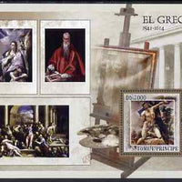 St Thomas & Prince Islands 2007 Paintings by El Greco perf deluxe s/sheet containing 1 value unmounted mint