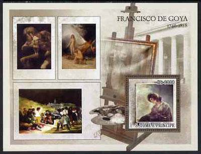 St Thomas & Prince Islands 2007 Paintings by Goya perf deluxe s/sheet containing 1 value unmounted mint