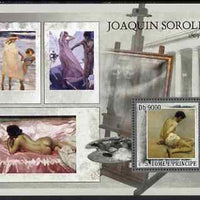 St Thomas & Prince Islands 2007 Paintings by Sorolla perf deluxe s/sheet containing 1 value unmounted mint