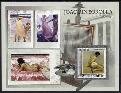 St Thomas & Prince Islands 2007 Paintings by Sorolla perf deluxe s/sheet containing 1 value unmounted mint