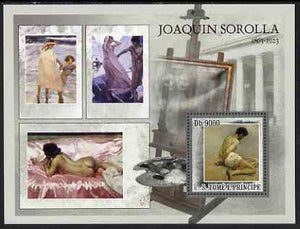 St Thomas & Prince Islands 2007 Paintings by Sorolla perf deluxe s/sheet containing 1 value unmounted mint