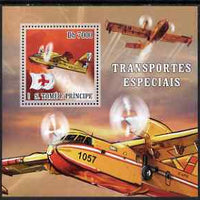 St Thomas & Prince Islands 2007 Special Transport - Aircraft perf deluxe s/sheet containing 1 value unmounted mint