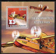 St Thomas & Prince Islands 2007 Special Transport - Aircraft perf deluxe s/sheet containing 1 value unmounted mint
