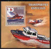 St Thomas & Prince Islands 2007 Special Transport - Fire Boat Rescue perf deluxe s/sheet containing 1 value unmounted mint