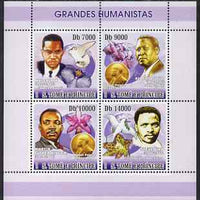 St Thomas & Prince Islands 2007 Great Humanitarians perf sheetlet containing 4 values unmounted mint