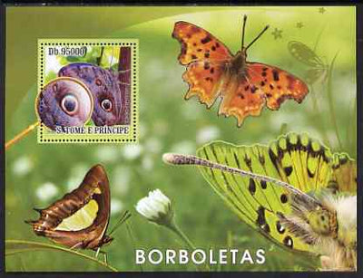 St Thomas & Prince Islands 2008 Butterflies perf s/sheet containing 1 value unmounted mint