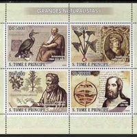 St Thomas & Prince Islands 2008 Famous Naturalists #1 perf sheetlet containing 4 values unmounted mint