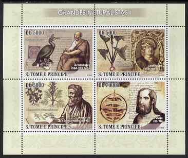 St Thomas & Prince Islands 2008 Famous Naturalists #1 perf sheetlet containing 4 values unmounted mint