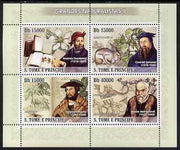 St Thomas & Prince Islands 2008 Famous Naturalists #2 perf sheetlet containing 4 values unmounted mint