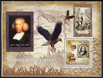 St Thomas & Prince Islands 2008 Famous Naturalists #2 perf s/sheet containing 1 value unmounted mint